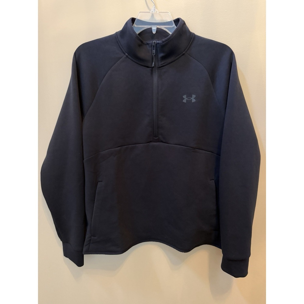 Men's Under Armor Black Unstoppable Fleece 1/2 Sweatshirt Size Medium NWT